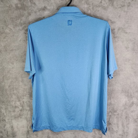 Mens Light Blue Footjoy Polo Shirt Mill Steel Logo Polyester & Spandex Size 2XL - Picture 6 of 9
